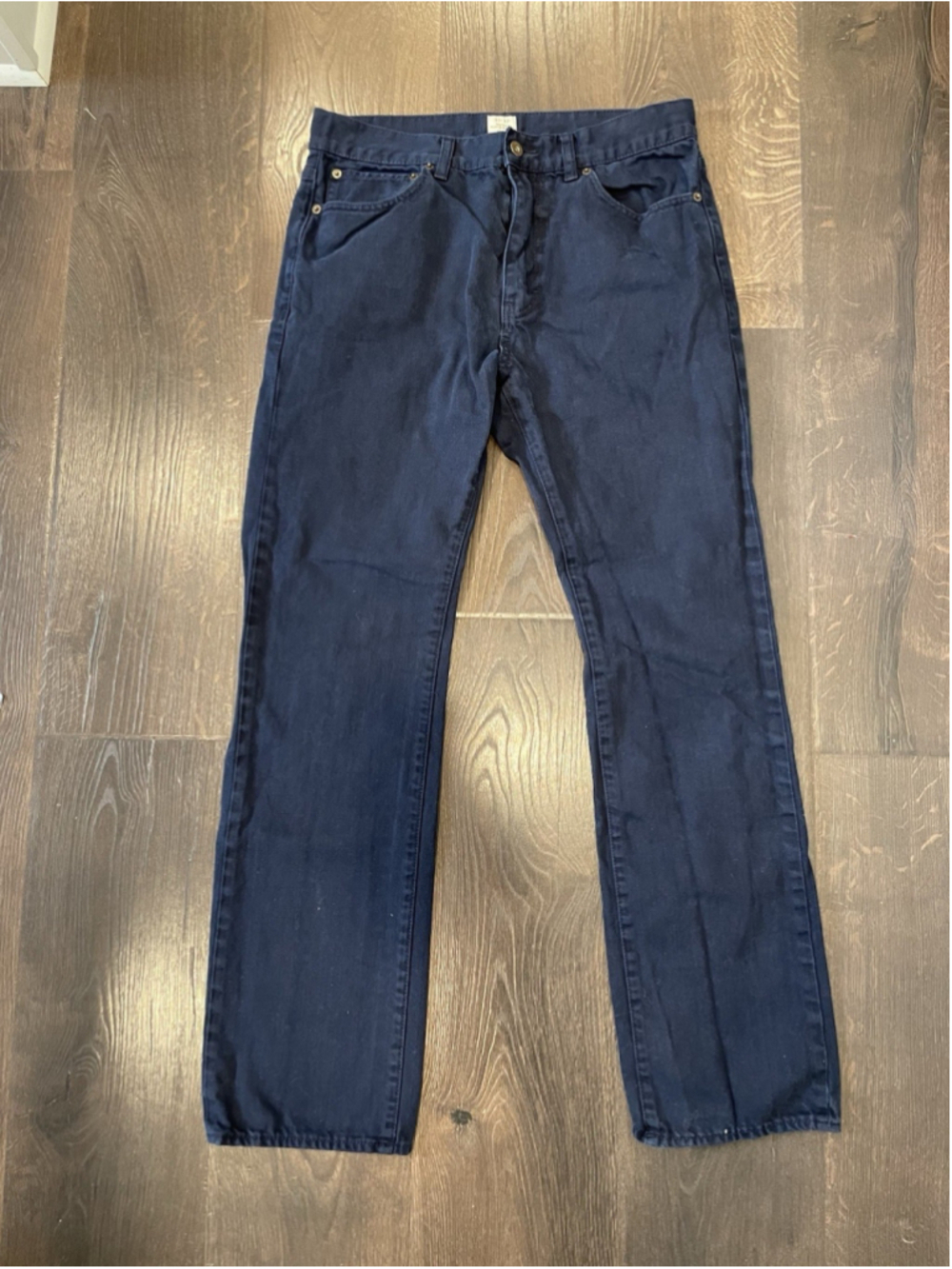 J Crew Jeans Mens 31x32 Navy Blue Vintage Slim Straight Cotton Denim Pants